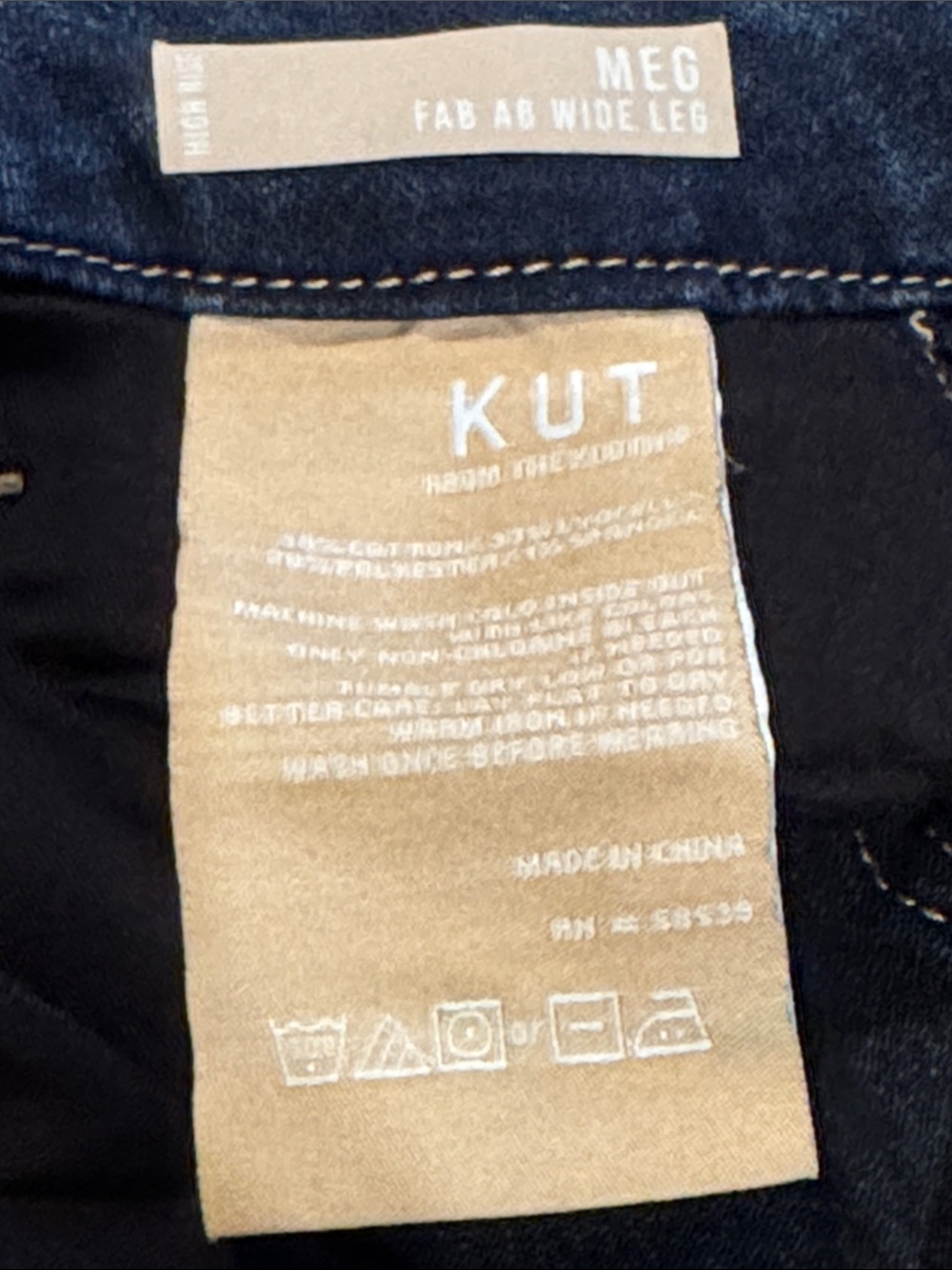 Kut from the Kloth Wide-Leg Dark Blue Denim Jeans - Picture 3 of 6